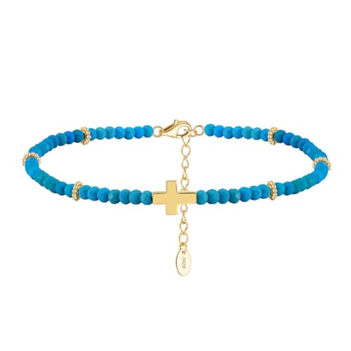 Lllunimon Kreuz Fußkettchen für Frauen Kreuz Türkis Knöchel Armbänder Gold Und Türkis Schmuck für Frauen Sommer Strand Schwimmen Party Frauen Geschenk,Gold Lllunimon Kreuz Fußkettchen für Frauen Kreuz Türkis Knöchel Armbänder Gold Und Türkis Schmuck für Frauen Sommer Strand Schwimmen Party Frauen Geschenk,Gold von Lllunimon