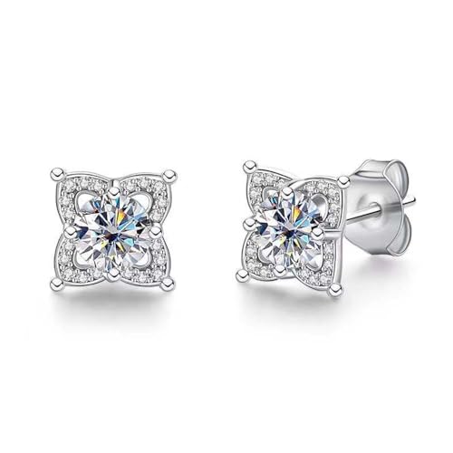 Lllunimon Lucky Moissanite Ohrstecker Für Frauen Männer Sterling Silber Moissanit Klee Ohrstecker Glänzender Schmuck Geschenke Für Geburtstag Jubiläum von Lllunimon