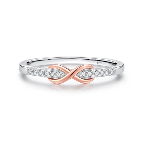 Lllunimon Mobius Ring Diamantring Damen 925 Sterling Silber Ring Kontrastdesign Kreativer Ring Roségold Ring Stilvoll und langlebig für den Alltag Lllunimon Mobius Ring Diamantring Damen 925 Sterling Silber Ring Kontrastdesign Kreativer Ring Roségold Ring Stilvoll und langlebig für den Alltag von Lllunimon