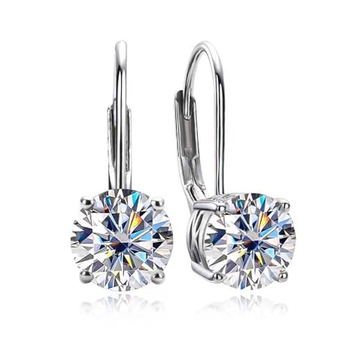 Lllunimon Moissanite Hängeohrringe für Frauen Sterlingsilber Moissanite Creolen Ohrhänger Klassischer Schmuck Geschenke für Geburtstag Jubiläum von Lllunimon