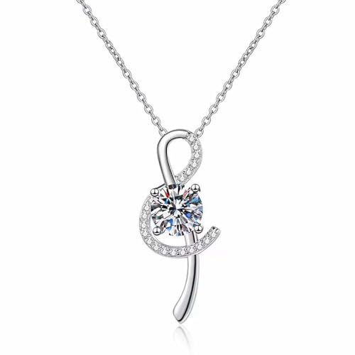 Lllunimon Moissanite Musik Note Halskette Sterling Silber Moissanit Halskette für Frauen Schmuck Geschenke für Ehefrau Freundin Tochter Mutter von Lllunimon