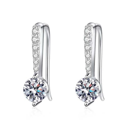 Lllunimon Moissanite Ohrhaken Sterling Silber Moissanit baumeln Tropfen Ohrstecker für Frauen Winzige Moissanit Ohrringe für Ehefrau Mama Freundinnen von Lllunimon