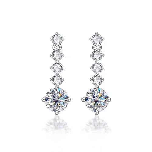 Lllunimon Moissanite Ohrstecker Ohrstecker Sterlingsilber glänzend Moissanite Tropfenohrringe für Frauen Ehefrau Mama Freundin Schmuck Geschenke von Lllunimon