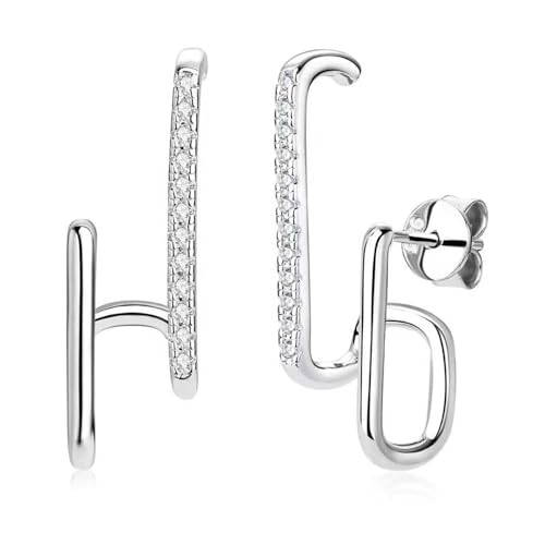 Lllunimon Moissanite Ohrstecker Sterlingsilber Wrap Ohrringe Ohrstecker Moissanite Huggie Ohrringe Moissanite Ohrringe für Frauen Männer Schmuck Geschenke,Silber von Lllunimon