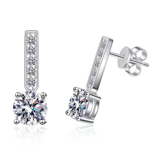 Lllunimon Moissanite Ohrstecker für Frauen Klassische Sterlingsilber Moissanite Ohrhänger Moissanite Ohrringe für Ehefrau Freundinnen Mama von Lllunimon