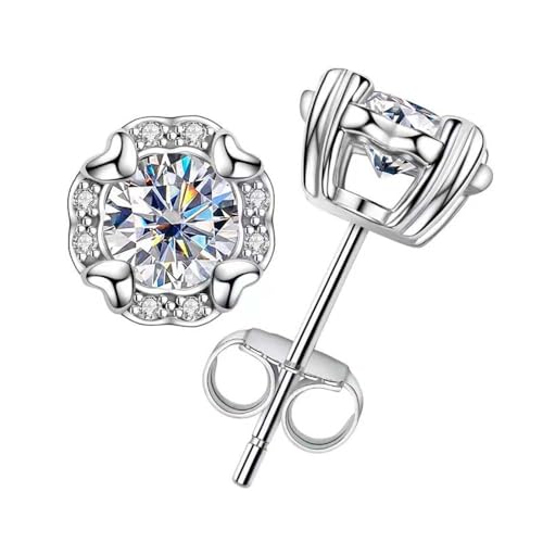 Lllunimon Moissanite Ohrstecker für Männer Frauen 925 Sterling Silber glänzend Moissanit Ohrringe Ohrstecker hypoallergener Liebesschmuck Geschenk von Lllunimon