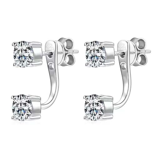 Lllunimon Moissanite Ohrstecker für Männer Frauen Sterlingsilber Zwei Tragemethoden Moissanite Ohrringe Ohrstecker für Freundin Sohn Tochter,Silber von Lllunimon