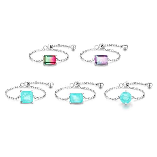 Lllunimon Natürlicher Edelstein Gliederkette Ring 925 Sterling Silber Verstellbarer Turmalin Ring Stapeln Versprechen Statement Ringe Quaste baumeln Modeschmuck für Frauen,C Lllunimon Natürlicher Edelstein Gliederkette Ring 925 Sterling Silber Verstellbarer Turmalin Ring Stapeln Versprechen Statement Ringe Quaste baumeln Modeschmuck für Frauen,C von Lllunimon