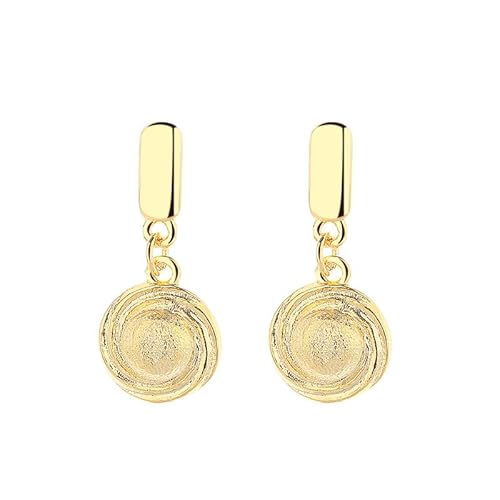 Lllunimon Ohrringe aus Sterlingsilber mit Spiralstruktur S925 Matter kugelförmiger Schmuck Eleganter und schlichter Stil Geschenke für den Alltag für Sie,Gold von Lllunimon