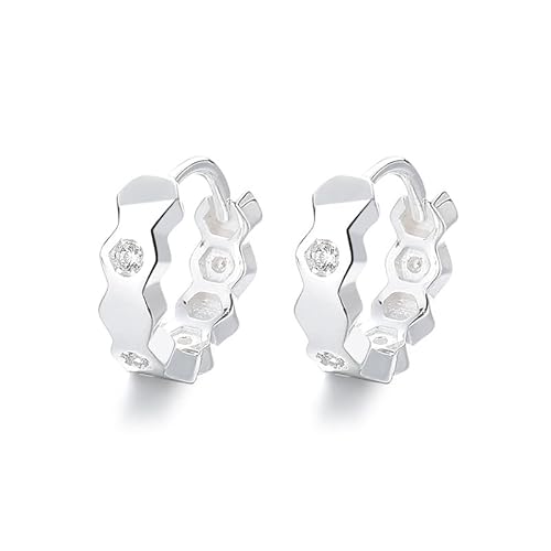 Lllunimon Ohrringe aus Sterlingsilber mit gewelltem Diamanten S925 Kosmisch inspirierter Schmuck Eleganter und schlichter Stil Geschenke für den Alltag für Sie von Lllunimon