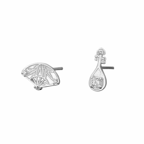 Lllunimon Personalisierte Ohrringe S999 Antiker Stil Falten Fan Pipa Ohrringe für Frauen einzigartige asymmetrische Ohrringe Retro Handwerkskunst Ohrschmuck Lllunimon Personalisierte Ohrringe S999 Antiker Stil Falten Fan Pipa Ohrringe für Frauen einzigartige asymmetrische Ohrringe Retro Handwerkskunst Ohrschmuck von Lllunimon