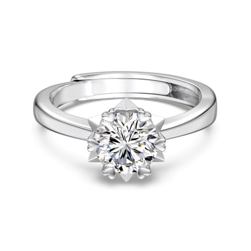 Lllunimon Schneeflocke Zirkon 925 Silber Ring Verstellbare Accessoires Eleganter Zirkoniumschmuck Geschenke für den Alltag für Sie,Silber Lllunimon Schneeflocke Zirkon 925 Silber Ring Verstellbare Accessoires Eleganter Zirkoniumschmuck Geschenke für den Alltag für Sie,Silber von Lllunimon