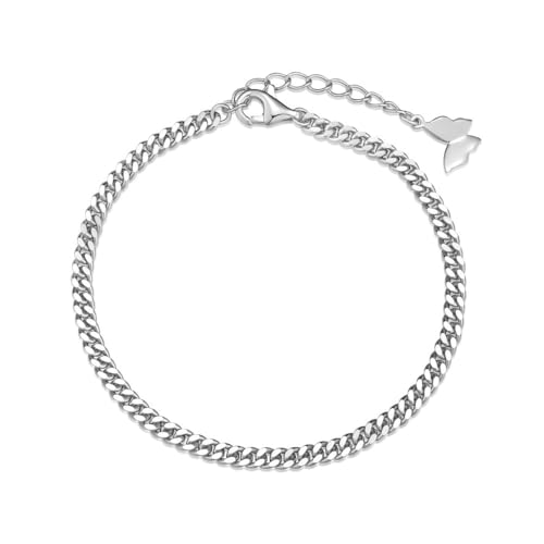 Lllunimon Sterling Silber Gold Armband, Polierte Handwerkskunst Armreif, Verstellbare Länge für den täglichen Gebrauch, Elegante Handkette für Frauen, Schmuck Geschenk,Silber Lllunimon Sterling Silber Gold Armband, Polierte Handwerkskunst Armreif, Verstellbare Länge für den täglichen Gebrauch, Elegante Handkette für Frauen, Schmuck Geschenk,Silber von Lllunimon