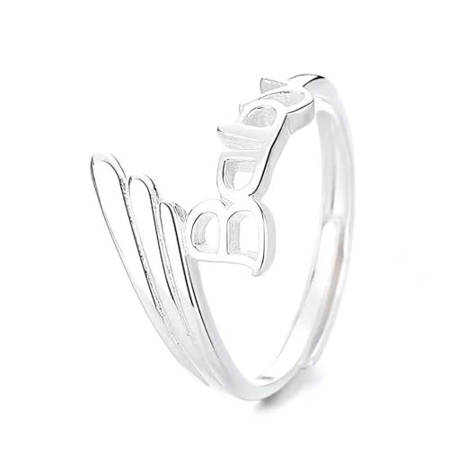 Lllunimon Sterlingsilber Flügel Ring für Frauen Niedlicher verstellbarer Ring hypoallergener Jubiläumsring Schmuck Geschenke für Tochter Freundin Ehefrau,Silber von Lllunimon