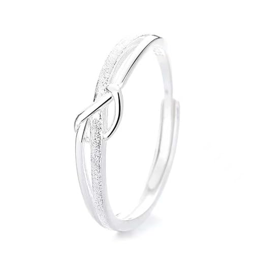 Lllunimon Sterlingsilber Liebesknotenring für Frauen Einfacher verstellbarer Ring hypoallergener Jubiläumsring für Freundin Ehefrau Schmuck Geschenke,Silber von Lllunimon