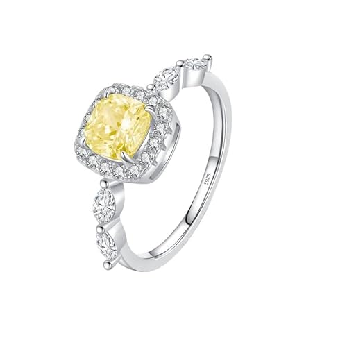 Lllunimon Zarter rosa Diamant gelber Diamantring Damen Ring aus 925er Sterlingsilber Stilvoller quadratischer Schmuck Alltagskleidung Jubiläumsring,Gelb,Size 5 Lllunimon Zarter rosa Diamant gelber Diamantring Damen Ring aus 925er Sterlingsilber Stilvoller quadratischer Schmuck Alltagskleidung Jubiläumsring,Gelb,Size 5 von Lllunimon