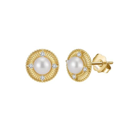 Lllunimon Zierliche Gold Perlen Ohrringe für Frauen Perlen Ohrstecker mit CZ Vintage-inspirierten runden Schmuck Geschenk Leichte hypoallergene Ohrringe für Frauen,Gold Lllunimon Zierliche Gold Perlen Ohrringe für Frauen Perlen Ohrstecker mit CZ Vintage-inspirierten runden Schmuck Geschenk Leichte hypoallergene Ohrringe für Frauen,Gold von Lllunimon