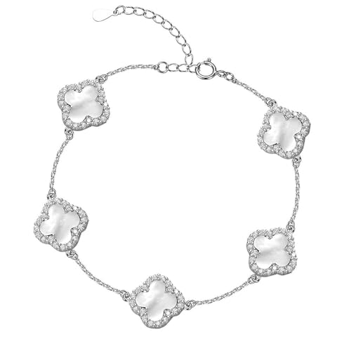 Lllunimon Zierliche vierblättrige Kleeblatt-Armbänder Schwarz Weiß Rot Glücksglied Kleeblatt-Armbänder, 925 Sterling Silber Schmuck für Frauen Männer Weihnachten Valentinstag Geburtstagsgeschenke,B Lllunimon Zierliche vierblättrige Kleeblatt-Armbänder Schwarz Weiß Rot Glücksglied Kleeblatt-Armbänder, 925 Sterling Silber Schmuck für Frauen Männer Weihnachten Valentinstag Geburtstagsgeschenke,B von Lllunimon