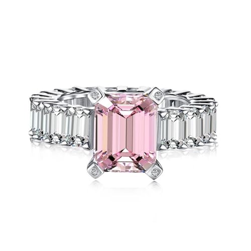 Size5,Lllunimon Rosa Zirkonia Ring Jubiläum Verlobung Hochzeit Versprechen Ring 925 Sterling Silber Eis Edelstein Klar Ring für Frau Size5,Lllunimon Rosa Zirkonia Ring Jubiläum Verlobung Hochzeit Versprechen Ring 925 Sterling Silber Eis Edelstein Klar Ring für Frau von Lllunimon