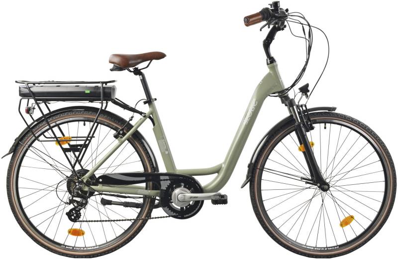 LLobe "City E-Bike 28" County grün" Shimano Altus Schaltwerk Kettenschaltung Heckmotor 250 W Pedelec, Elektrofahrrad für Damen und Herren von Llobe