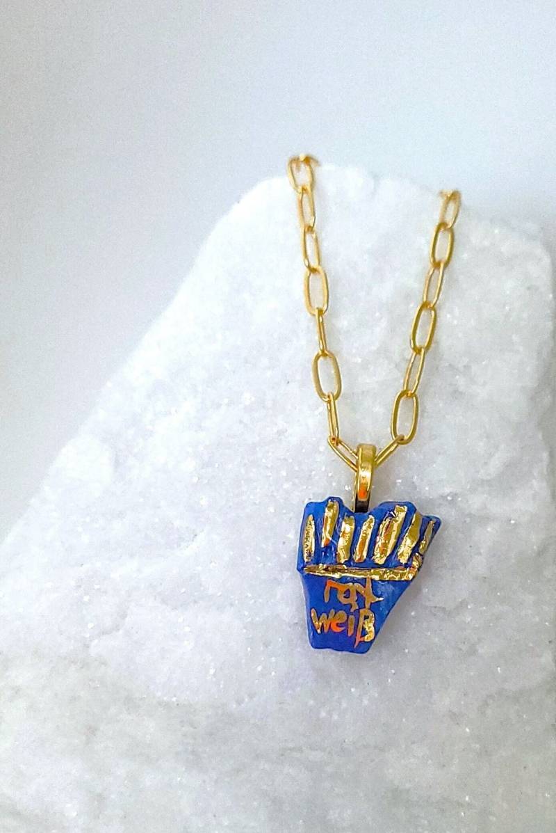 Pommes Rot-Weiß, Porzellankette, 22K Gold, Blau/Gold Pommes Rot-Weiß, Porzellankette, 22K Gold, Blau/Gold von Llorestudio