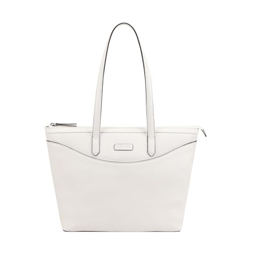 Lloyd Baker London – GLOSHI Leder Tote Bag – Klassisches modernes Design für Damen aus 100% echtem Vollnarbenleder mit durchgehendem Reißverschluss, weiß, Medium Lloyd Baker London – GLOSHI Leder Tote Bag – Klassisches modernes Design für Damen aus 100% echtem Vollnarbenleder mit durchgehendem Reißverschluss, weiß, Medium von Lloyd Baker