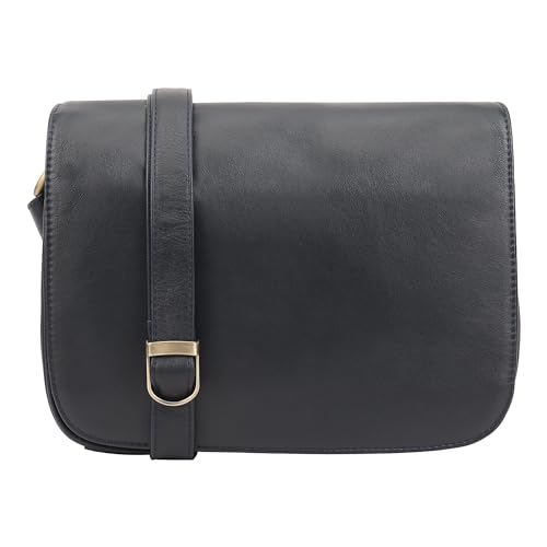 Lloyd Baker NAHAN Umhängetasche aus echtem Leder, weiche Lederhandtasche mit verstellbarem Riemen, kompakte Größe mit mehreren Fächern, Kartenfächern und Reißverschlusstaschen., navy von Lloyd Baker