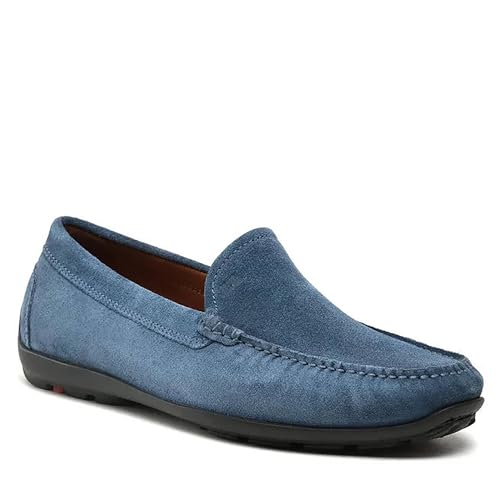 Lloyd Emilio (13-422-28) Men's Suit Shoes, Moccasins, elegant Shoes, Suede Leather, Classic Design, Soft Leather Inner Insole, stylish, Lightweight and Comfortable, Blue, 41 EU von Lloyd