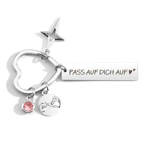Schlüsselanhänger Pass Auf Dich Auf,Geschenke Für Frauen,Schlüsselanhänger Auto,Schutzengel Geschenk,Führerschein Geschenk,Geschenk Für Freundin Kollegen Tochter Schwester Mädchen Reisende Auswanderer von LmashRbaiw