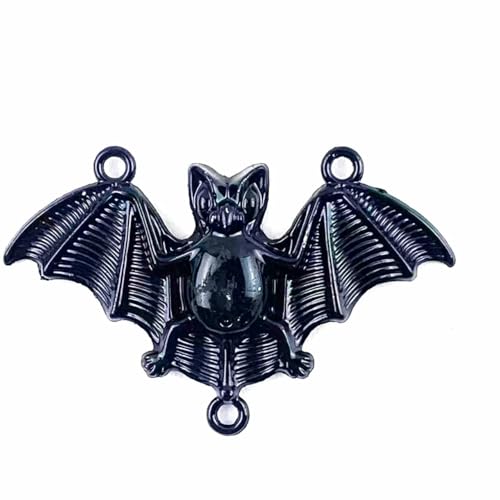 Lmlliang 10 schwarze Halloween-Fledermaus-Anhänger, Legierung, Tier-Anhänger 48 x 29 mm, für Schmuckherstellung, Armbänder, Halsketten, Ohrringe und Bastelbedarf von Lmlliang