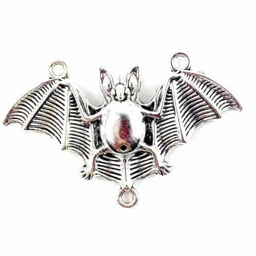 Lmlliang Halloween-Fledermaus-Anhänger aus Legierung, 48 x 29 mm, Antik-Silber, für Schmuckherstellung, Armbänder, Halsketten, Ohrringe und Bastelbedarf, 10 Stück Lmlliang Halloween-Fledermaus-Anhänger aus Legierung, 48 x 29 mm, Antik-Silber, für Schmuckherstellung, Armbänder, Halsketten, Ohrringe und Bastelbedarf, 10 Stück von Lmlliang