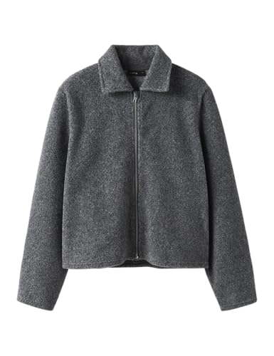 Lmtd Damen Nlfbaria Ls Short Zip Jacket, Dark Grey Melange, Numeric_158 Lmtd Damen Nlfbaria Ls Short Zip Jacket, Dark Grey Melange, Numeric_158 von Lmtd