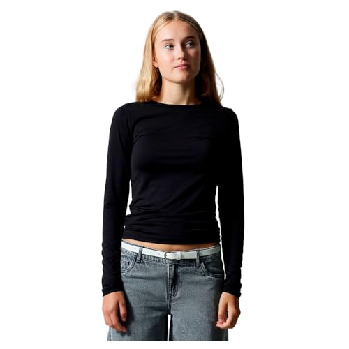 Lmtd Damen Nlfdinci Ls Short S Top Noos, Black, 146-152 von Lmtd