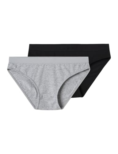 Lmtd Damen Nlfnantelle Brief 2P Noos, Black, Numeric_122 (2er Pack) von Lmtd