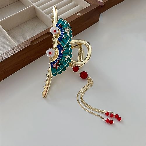 Chinesische Haarspange Fächerförmige Haarschmuck Klassische Perle Pipa Haarspange Frauen Zubehör Blume Clip von Lmtossey