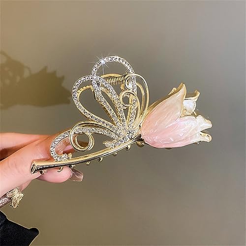 Elegante diamant Haarspangen Haar Klaue Clips Für Frauen Blumen Pferdeschwanz Klaue Clip Haar Zubehör von Lmtossey