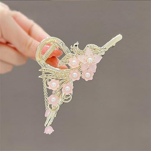 Klassische Orchidee Perle Quaste Greifer Clip Damen Pferdeschwanz Clip Blume Clip Mädchen Elegante Kopf Zubehör von Lmtossey