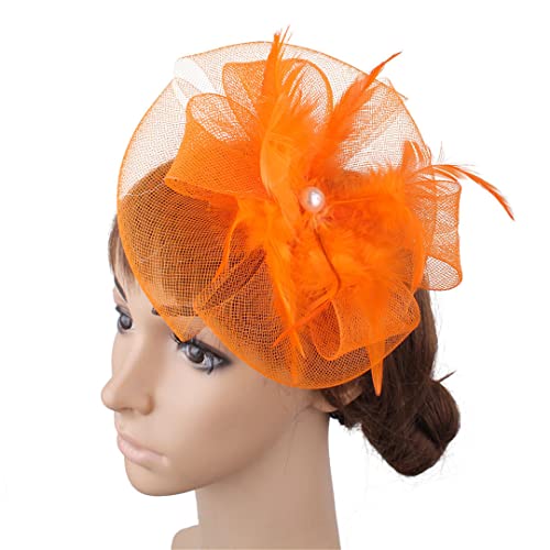 Lmtossey Fascinator für Damen, Kopfbedeckung, Haarspange, Brautschmuck, Haarnadel, Hochzeit, Party, Kopfschmuck, ausgefallene Federn von Lmtossey