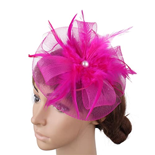 Lmtossey Fascinator für Damen, Kopfbedeckung, Haarspange, Brautschmuck, Haarnadel, Hochzeit, Party, Kopfschmuck, ausgefallene Federn von Lmtossey