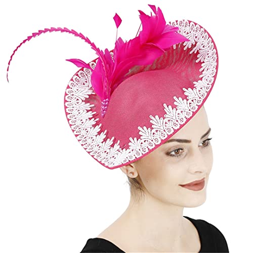 Lmtossey Großer Hochzeits-Fascinator, Haarschmuck für Frauen, Party, großes Kopfschmuck, Federkopfbedeckung, Haarspange von Lmtossey