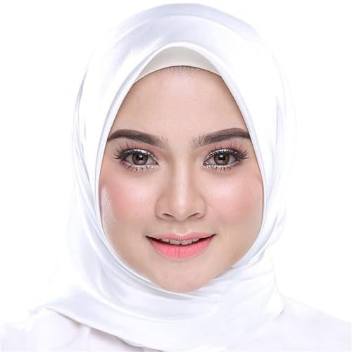 Lmtossey Seide Muslim Wrap Hijab Damen Schal Schal Satin Pashmina Bandana Islam Muslim Turban Schal C von Lmtossey