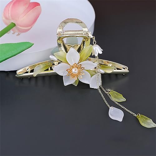 The Vintage Orchid Quaste Clip Haarnadel Klassische Blumen Perle Clip Damen Elegant Kopfschmuck Haarschmuck von Lmtossey