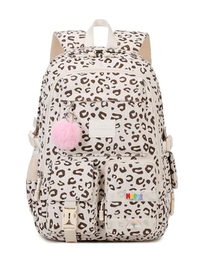 Lmwzh mädchen for schulrucksack teenager schulranzen mädchen for schultasche Cordrucksack(3Leopard) von Lmwzh