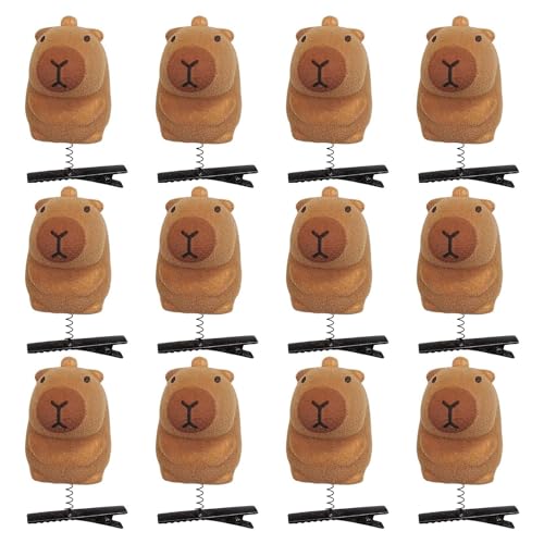 Lnhgh Capybara Haarklaue, Capybara Clip - Set von 12 niedlichen Cartoon Animal Hair Clip,Leichtes Haarnadelzubehör, stilvolle Barrettes, Friseurschmuck mit Frühlingsdesign für Frauen Mädchen von Lnhgh