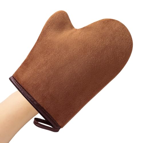 Lnhgh Selbstbräuner-Handschuh - Bräunungs-Auftrags-Handschuh,Maschinenwaschbarer Ultraweicher Flock-Applikator Mit Daumen Für Sprühlotionen Mousse Gesicht Damen Herren von Lnhgh