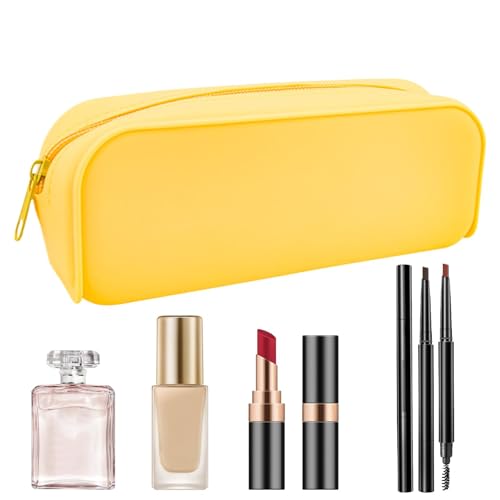 Lnhgh Silikon -Make -up -Tasche, Silikonstiftbeutel - Ästhetischer Soft Pen -Speicherfall | Stationery Organizer Beutel mit Reißverschluss für Kosmetik, Werkzeuge, Radiergummi, Briefpapier von Lnhgh