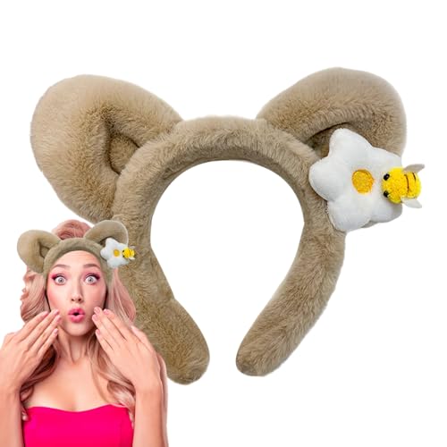 Lnhgh Stirnbänder Für Frauen | Rutschfeste Haaraccessoires - Rutschfestes Süßes Haarband Mit Bärenohren Für Gesichtsreinigung Alltagsmode Damen Mädchen Pilates Training Joggen von Lnhgh