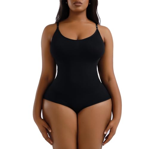 Lnmyic Shapewear Damen Bauchweg Shapewear Body, Body Shaper Damen, Formender Bodys für Damen mit Verstellbarer Schultergurt, Neues Upgrade Bauchweg Bodysuit Effektive Shaping Body von Lnmyic