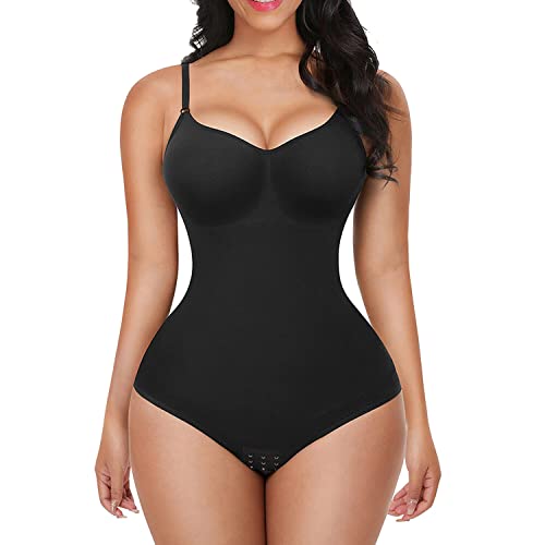 Lnmyic Shapewear Damen Body Damen Bodysuit Effektive Shapewear Damen Bauchweg Stark Taillenmieder Shaping Miederbody, Shapewear für Damen Body Thong Bodysuit Verstellbarer Schultergurt von Lnmyic