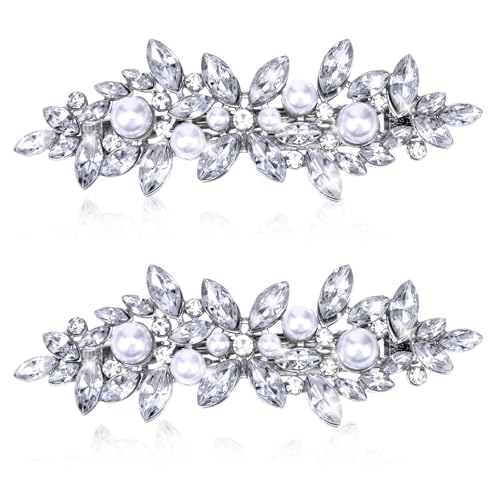Lnngub 2 x Strass-Haarspangen, Diamant-Haarspangen, glitzernde Kristallperlen, Haarspangen, dekorative Haarspangen für Frauen, Festzug, Hochzeit, Brautparty, Abschlussball Lnngub 2 x Strass-Haarspangen, Diamant-Haarspangen, glitzernde Kristallperlen, Haarspangen, dekorative Haarspangen für Frauen, Festzug, Hochzeit, Brautparty, Abschlussball von Lnngub